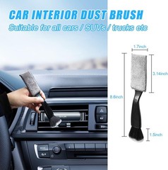 2 PCS Double Head Brush for Car Clean, Soft Auto Interior Duster Detailing Brush