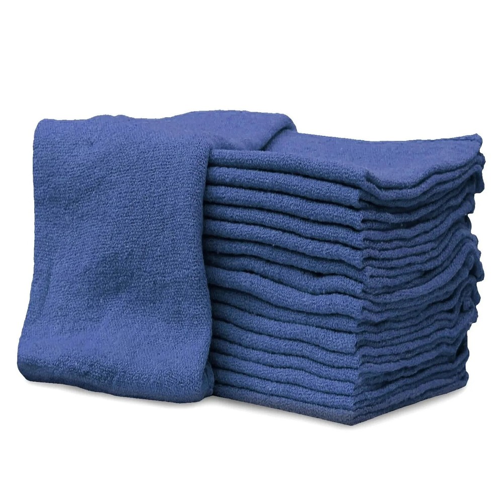 500 New Industrial Shop Rags Cleaning Towels Blue Large 12×14 Towel A-Grade