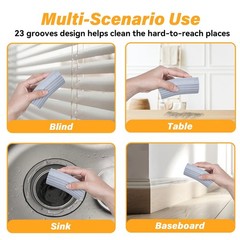 2-Pack Damp Duster Sponge for Clean, Magic Eraser Baseboard 2PC, Gray
