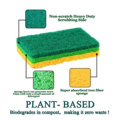 Anmoro 12 Pack Kitchen Cleaning Sponges,Non-Scratch Dish Yellow,green