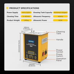 Ultrasonic Cleaning Machine Fuel Inector Cleaner Heating Adjusting Time 1.6L USA
