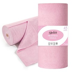 HONOVA Microfiber Cleaning Cloth Roll 45 Pack, 12”×12″ Reusable 12*12, Pink