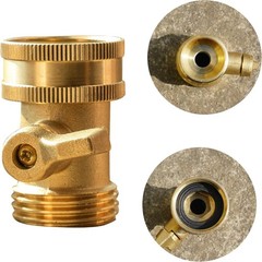 Xiny Tool Brass Garden Hose Shut Off Valve, 2 Pack Heavy Duty 2 Pack, Gold