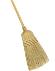 Weiler 44008 Corn Fiber Heavy-Duty Wire Banded Warehouse Broom Wood Handle