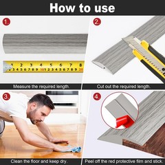 20Ft Carpet Floor Transition Strip, Self Adhesive 5mm, 20Ft, Gray Forest