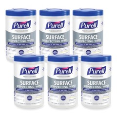 PURELL 934206CT 1-Ply Disinfecting Wipes – White (6 Canisters/Carton) New