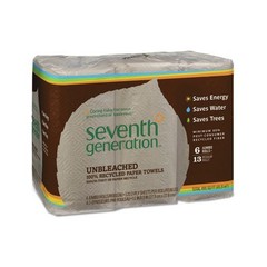 Seventh Generation 13737 100% Recycled Paper Kitchen Towel Rolls (4/Carton) New