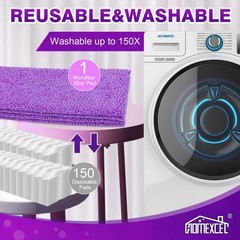 HOMEXCEL Reusable Microfiber Mop Pads for Swiffer PowerMop, Power Pads…