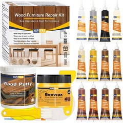 Hupeyna Wood Furniture Repair Kit, 21 Pcs Touch Up Putty, 12 Color