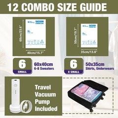 Travel Vacuum Bags with Electric Pump, for Luggage 6S+6XS