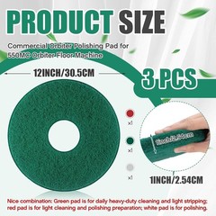 Versatile 12-Inch Orbiter Pads for Scrubbing, Stripping & Polishing Floors
