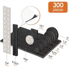 Furniture Pads 300 Pieces Felt Premium Huge Pack, Black, Black