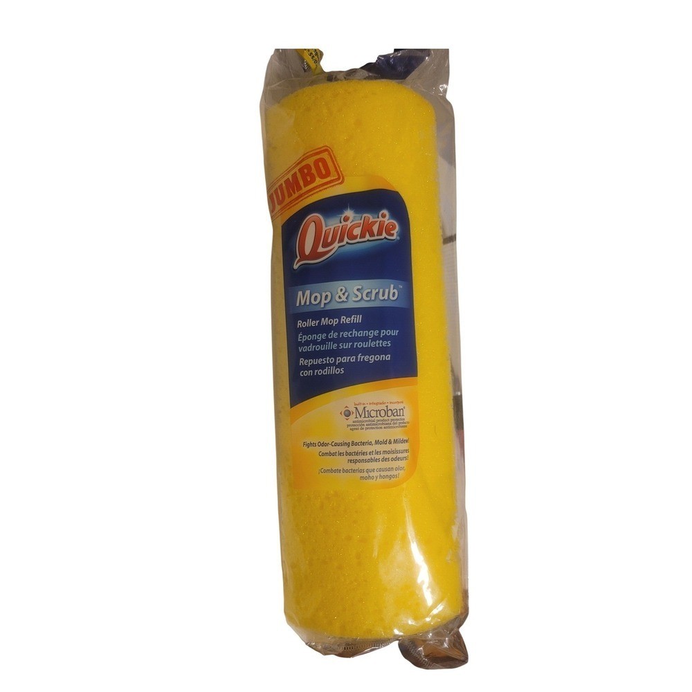 Quickie Mop & Scrub Roller Mop Refill Jumbo Sponge Microban 0553MB Yellow