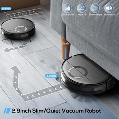 Robot Vacuum, 2 in 1 Vacuum and Mop Combo for Pet Owners: Strong Black