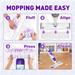 30 Pack Power Mop Pads Compatible with Swiffer 30 Count, Purple
