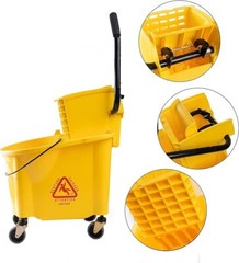 Mop Bucket with 2 Pack Mop Head Side Press Wringer 38 Quart