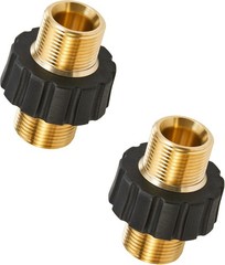 Pressure Washer Adapter Set, M22-14mm Male Fitting to 14mm, Gold, Black
