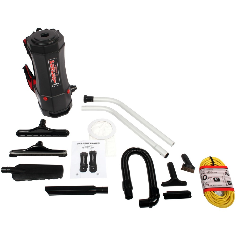 Cen-Tec Systems 6 Qt. HEPA Commercial Backpack Vacuum with 6 Qt., Black