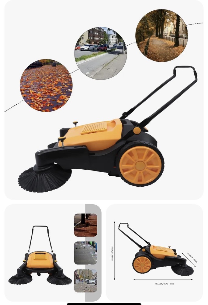26″ Handpush Sweeper Industrial Walk-behind Floor Board Sweeping Cleaning Tool