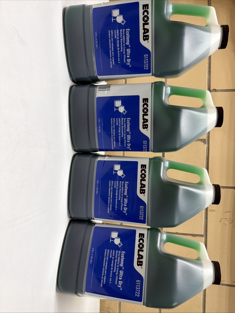 NEW ECOLAB Ecotemp Ultra Dry Rinse Additive (4pack) 1 Gal Each