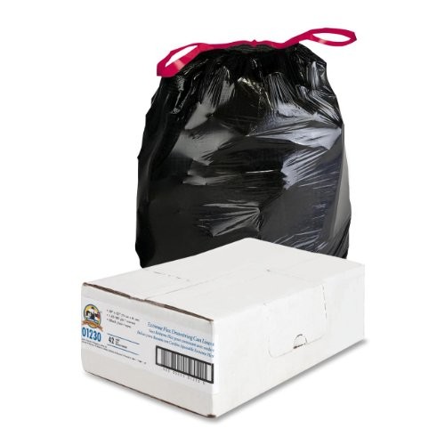 Genuine Joe GJO01230 Drawstring Trash Can Liner 30 Gal Black