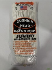 JUMBO Rayon Cushion Head MOP REPLACEMENT POLY screw threaded JW Mfg Co. #14 Usa