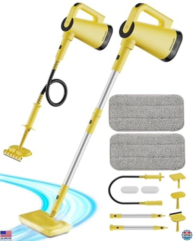 Steam Mops for Floor Cleaning, with 7-in-1 Attachments, 13OZ Water Tank, 23ft