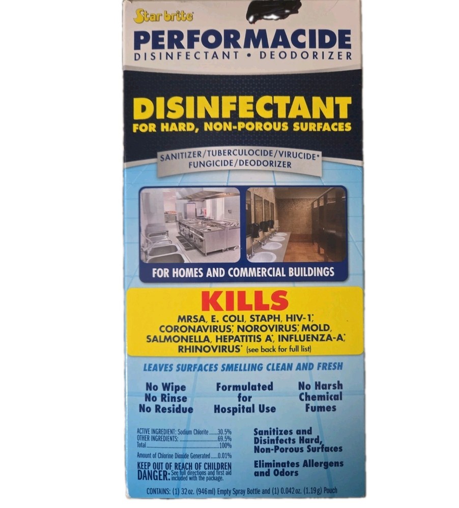 Performacide Surface Disinfectant Deodorizer 32 oz Kills Flu Virus Spring Clean