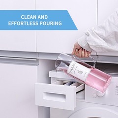 KitHero Laundry Detergent Dispenser Set with 1 Count (Pack of 2), Glass Lid