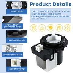 DC31-00054A Washer Drain Pump by AMI PARTS Replaces DC31-00016A Black