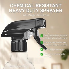 6 Pack Spray Bottle Nozzle Replacement, Universal Tops, White & Black
