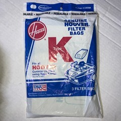 Hoover VacuumFilter bags 3-pack Canister cleaners Type K 4010028K Household New