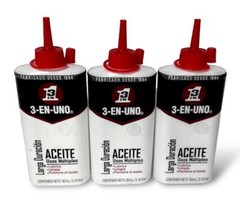 3 IN ONE Multi purpose Oil Long Lasting Lubricant Precision Drip 3oz ( 3 Pack )