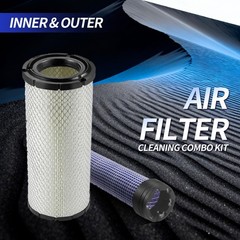 For Kawasaki 11013-7044 & 11013-7045 Inner & Outer Air Filter Cleaners Combo…