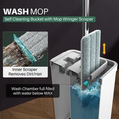 JOYMOOP Mop and Bucket Set for Home Commercial 50 inch, White Standard243