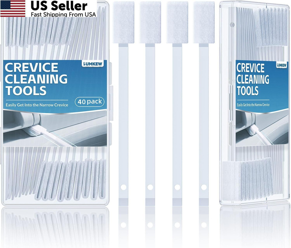 Lumkew 40Pcs Disposable Crevice Cleaning Brushes for Small 40pcs, White
