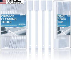 Lumkew 40Pcs Disposable Crevice Cleaning Brushes for Small 40pcs, White