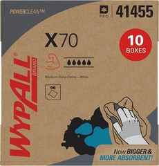 WypAll 41455 PowerClean X70 Medium Duty Cloths, White (96 Sheets) *SHIPS FREE*