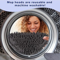 NWGOF Wall Cleaner Mop with 79 Inches Long Handle, 360° 78 inches, Gray