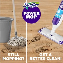 Swiffer PowerMop Mopping Kit for Floor Cleaning, Set 1 Kit, Purple and White