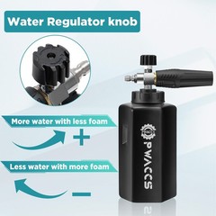 PWACCS Pressure Washer Foam Gun with Dual Connector Accessory, 1.5 L, black