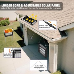Zechuan Solar Bug Zapper Outdoor 4500V Mosquito Zapper Waterproof Panel Sensor