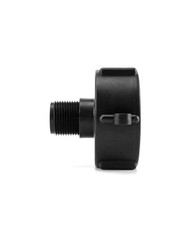 QWORK IBC Tote Tank Drain Adapter, 2″ Coarse Thread x 3/4″ Male 2 Pack, Black