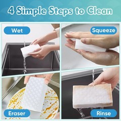 GLIMGLINT 12PK Magic Sponges Cleaning Eraser, Powerful Scrubber Foam White