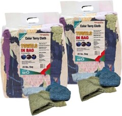 Recycled Color Terry Towel for Cleaning – 50 lbs. Case 2 x 25 lbs. Comp Bags