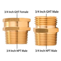 M MINGLE Garden Hose Adapter, 3/4 Inch GHT to 3/4″ NPT, Gold