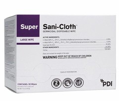 PDI Super Sani-Cloth Surface Disinfectant 50 Count Alcohol Scent 50 Ct
