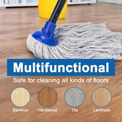 KeFanta Mop for Floor Cleaning,2 Pcs Cotton String Wet Mops Small, Blue
