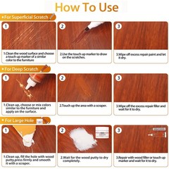 Lifreer Wood Repair Kit, 42 Pcs Furniture Kit – 42 Pcs, 42 Color
