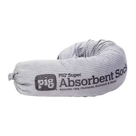 Pig Pig211 Sorbent Sock, 24 Gal, 3 1/4 In X 21 In, Universal, Gray, 48 Pk